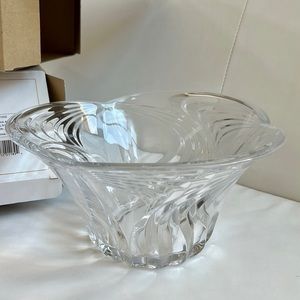 Block Horizon 10” Clear Lead Crystal Glass Bowl